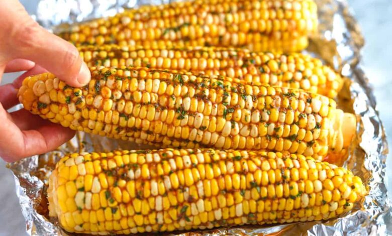 Cajun Butter Grilled Corn in Foil