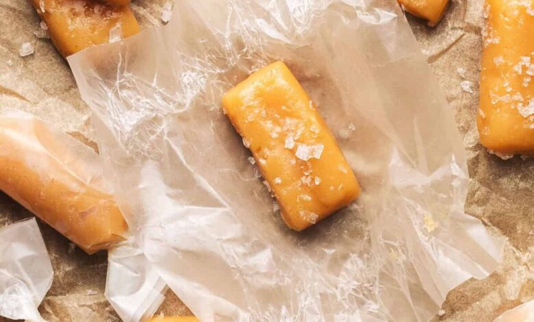 unwrapped sea salt vanilla caramels