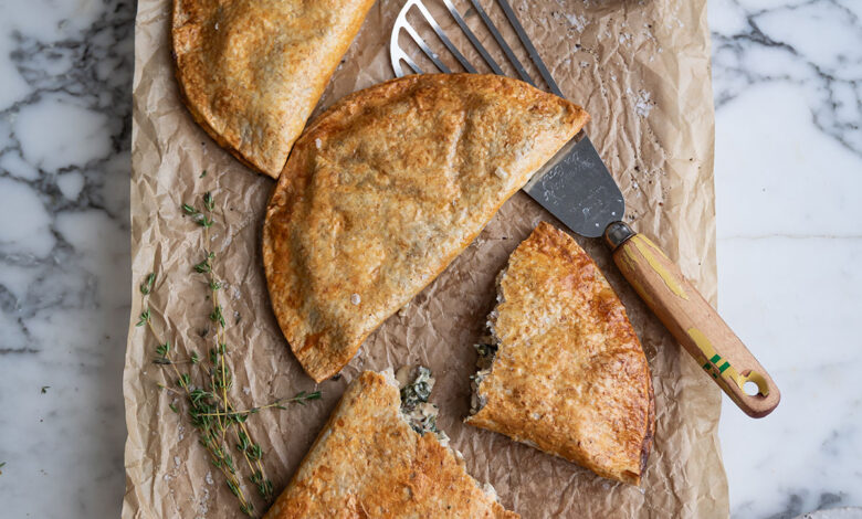 Easy Air Fryer Chicken, Mushroom & Spinach Tortilla Pies