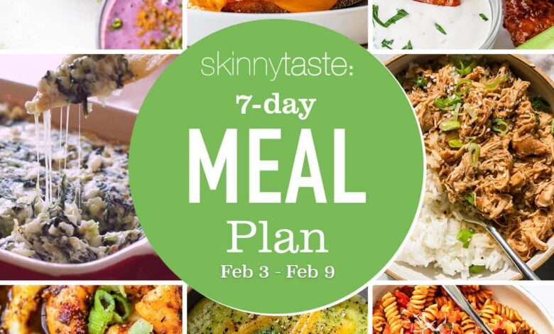 Free 7 Day Healthy Meal Plan (Feb 3-9)