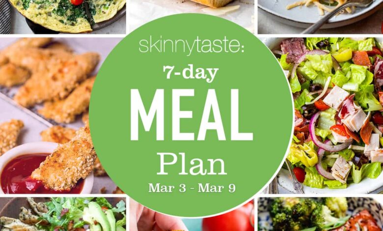 Free 7 Day Healthy Meal Plan (March 3-9)